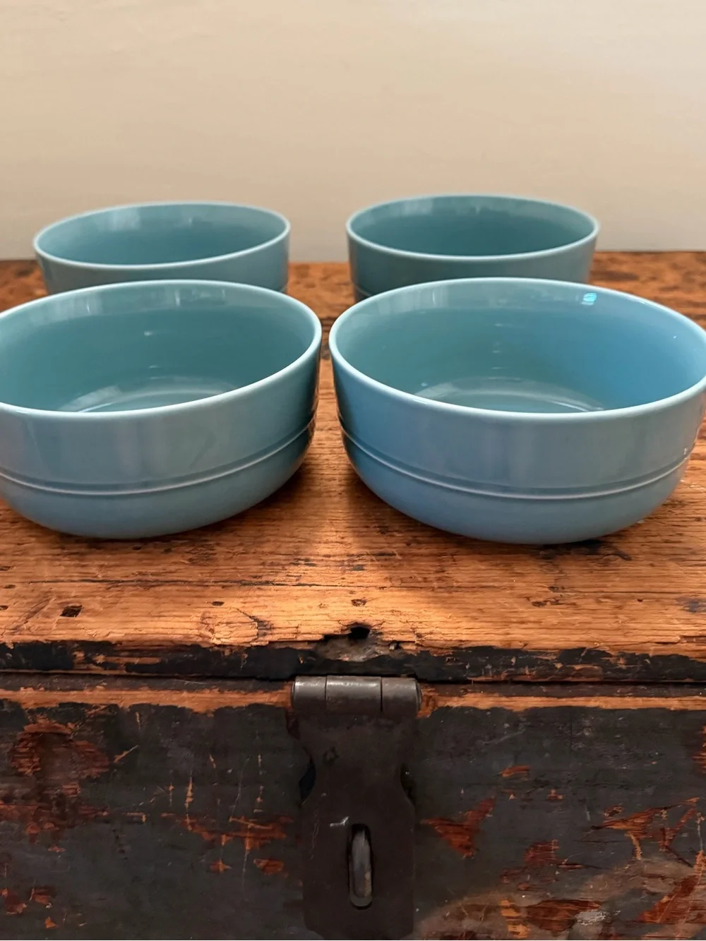 Crate & Barrel HUE Blue 6” Cereal Bowls Set of 4 Aaron Probyn Discontinued